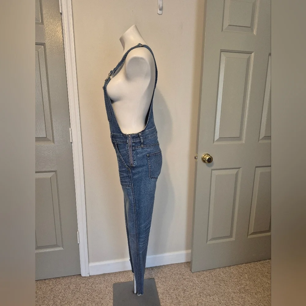 Madewell Cotton Stretch Blend Denim Skinny Jean Overalls in Jansing Wash(M)